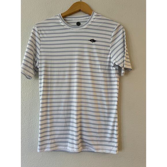 Rip Curl Men's Plain Stripe Short Sleeve Rashguard Top - Picture 2 of 9